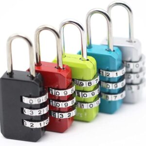 Greatangle-UK 3 Digit Code Combination Padlock For Luggage Combination Number Lock Padlock For Zipper Bag Suitcase Drawer Durable Locks black