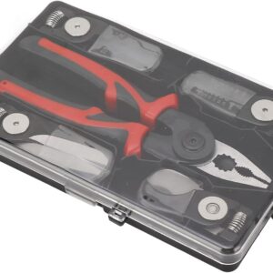 5 in 1 Portable Tool Steel Wire Cutters, 5 Replaceable Heads, Anti Slip TPR Handle, Combination Pliers for Leather Plastic Thin Metal Cutting, Bending, Trimming