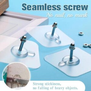 10-Pcs Self-Adhesive Wall Screws and Hanging Nails – Heavy-Duty Adhesive Wall Mount Hooks for Home and Office Use – No Drilling, Easy Installation for Hanging Frames, Keys, Towels, and More