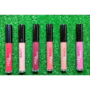 Huda Beauty Liquid Matte Lipgloss for girls (random color) - pack of 6