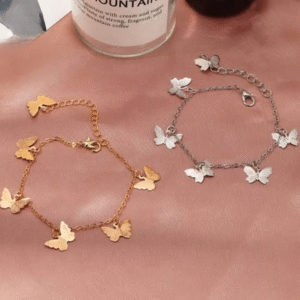 Beautiful Butterfly hand Charm BraceletPayal For Girls - Silver