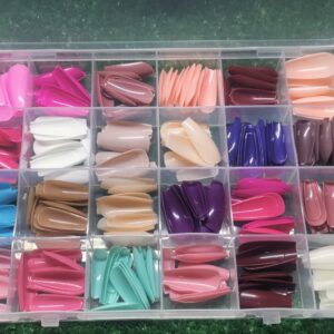 Reusable Fake Nails with Box – Beautiful Variety of Colors | Best Fake Nails For Girls ( Random Color Nails) - Pack Of 288