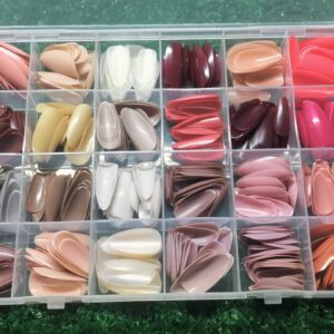 Reusable Fake Nails with Box – Beautiful Variety of Colors | Best Fake Nails For Girls ( Random Color Nails) - Pack Of 576