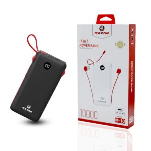 MAXON M-10 4 in1 10000 mah Power Bank / 4in1 (USB INPUT,IOS,MICRO,Type C) (random color)