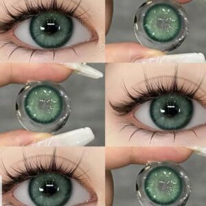 3-Tone Lens with Container Solution & Travel Kit – Complete Contact Lens Care Set - Green