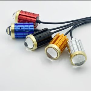 New Mini Driving Fog Light for All Motorcycle, Cars, Jeep 4 Functions White,Yellow,,Combo And Flasher Lens Projectors Auxiliary Light(Random Color) - 1 pc + button