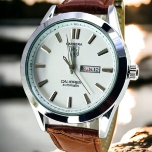 Carrera Calibre 5 - Luxury Swiss Watch With Leather Strap Mens Watch Wrist Watch | Best Quality Men Watch | Best Quality Analog Watch For Men - Without Box