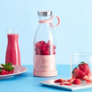 Mini Portable Blender Rechargeable Electric Fruit Juicer Mixers Rechargeable - 420ml ( Random Color )