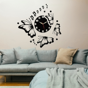 3d Butterfly wall clock | Wooden Wall Clock | Wall Art for Home Decor | Wooden Wall Art - Without Light