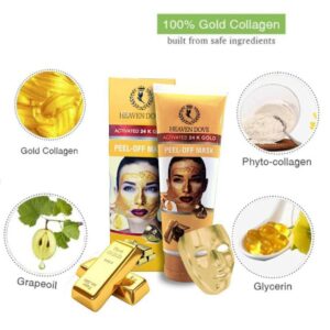 Heaven Original Dove 24K Gold Peel Off Mask – Luxurious Anti-Aging & Deep Cleansing Skincare - 100 ml