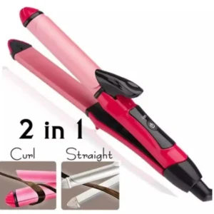 2-in-1 Nova Hair Straightener and Curler – Dual-Use Styling Tool with Quick Heat-Up Technology, Ceramic Plates for Smooth Straightening & Effortless Curls Model-NH-2009 – Portable, Lightweight, Ideal for Home or Travel Use
