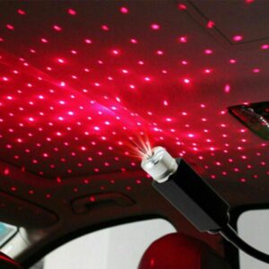 LED Galaxy Star Light Projector – Starry Sky Laser Night Light for Home Bedroom, Car Roof, and Ceiling Decoration – USB-Powered Ambient Light with Rotating Galaxy Effect – Ideal for Kids, Adults, Parties, and Relaxation - Red Color