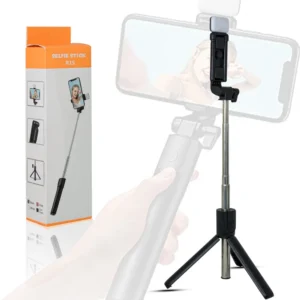 R1S Selfie Stick with Tripod | Bluetooth Foldable Selfie Rod  for Phone Action Camera Iphone(random color )